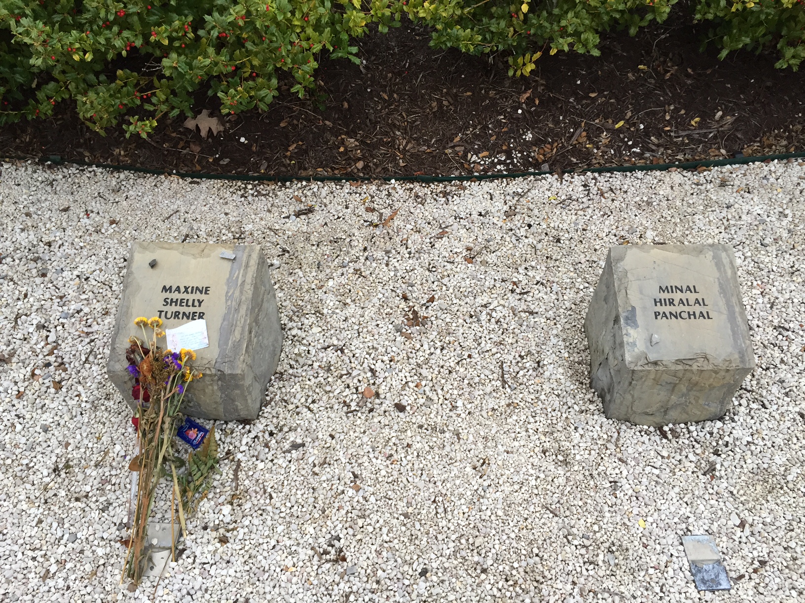 Image of stone in the Virginia Tech shooting memorial